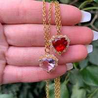 Zircon Love Heart Pendants Necklace For Women Lucky Charm Lover Clavicle Lady Feminino Choker Fashion Halloween Jewelry